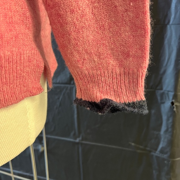 Tabitha Webb L pink fair isle wool blend hooded sweater - Picture 4 of 6